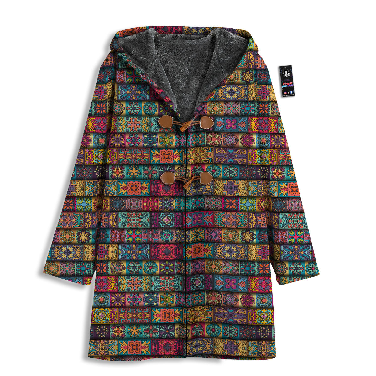 Mandala Bohemian Rectangle Print Pattern Men's Windbreaker Jacket-grizzshop