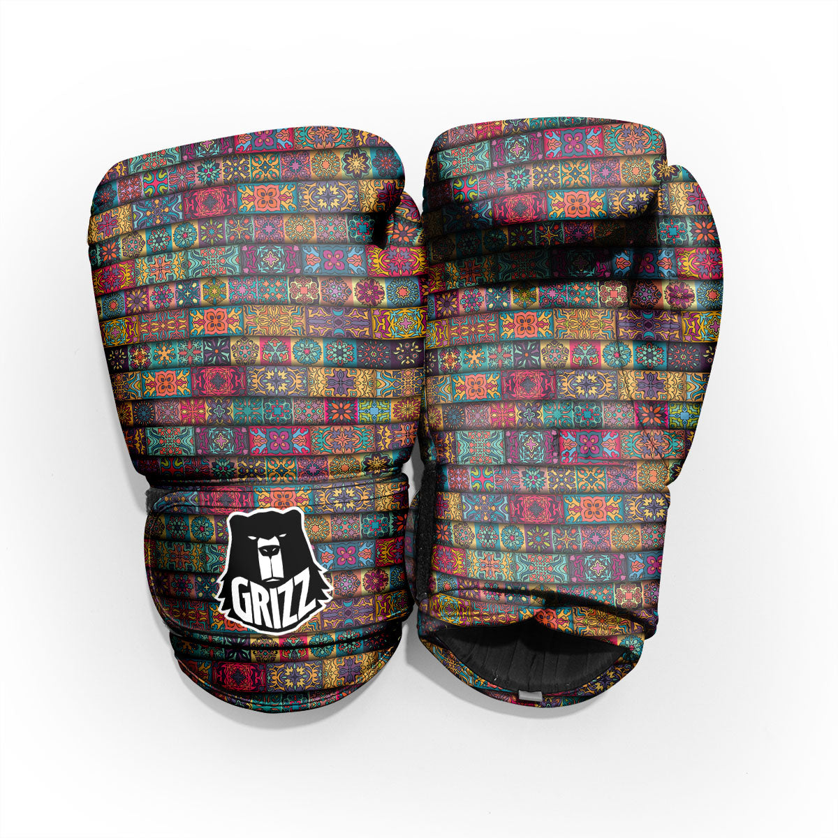 Mandala Bohemian Rectangle Print Pattern Pro Boxing Glove
