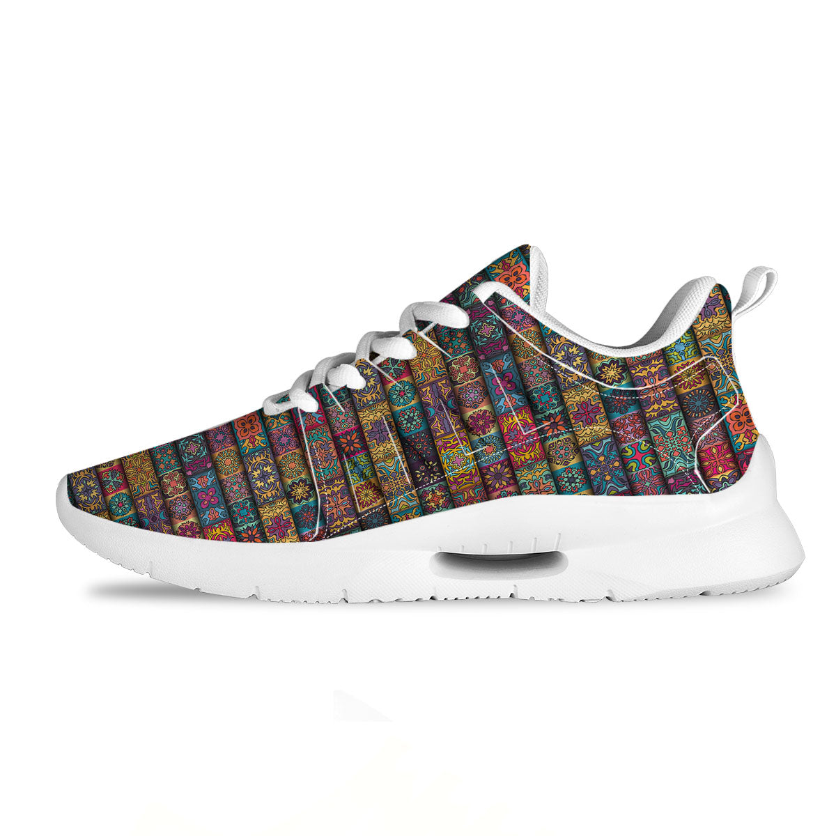 Mandala Bohemian Rectangle Print Pattern Tennis Shoes-grizzshop