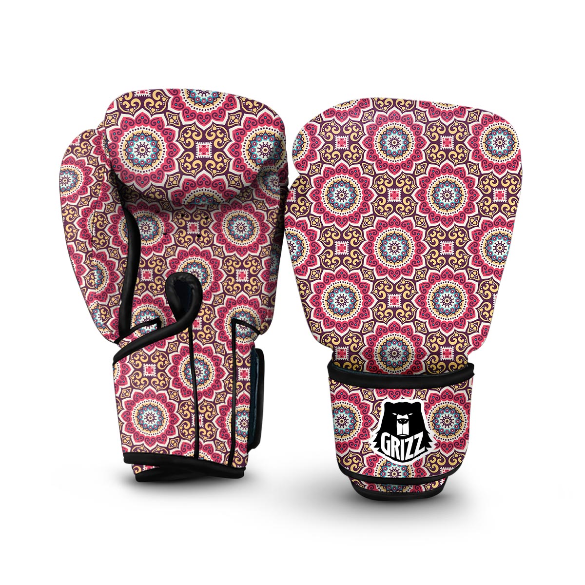 Mandala Boho Bohemian Pattern Print Boxing Gloves-grizzshop
