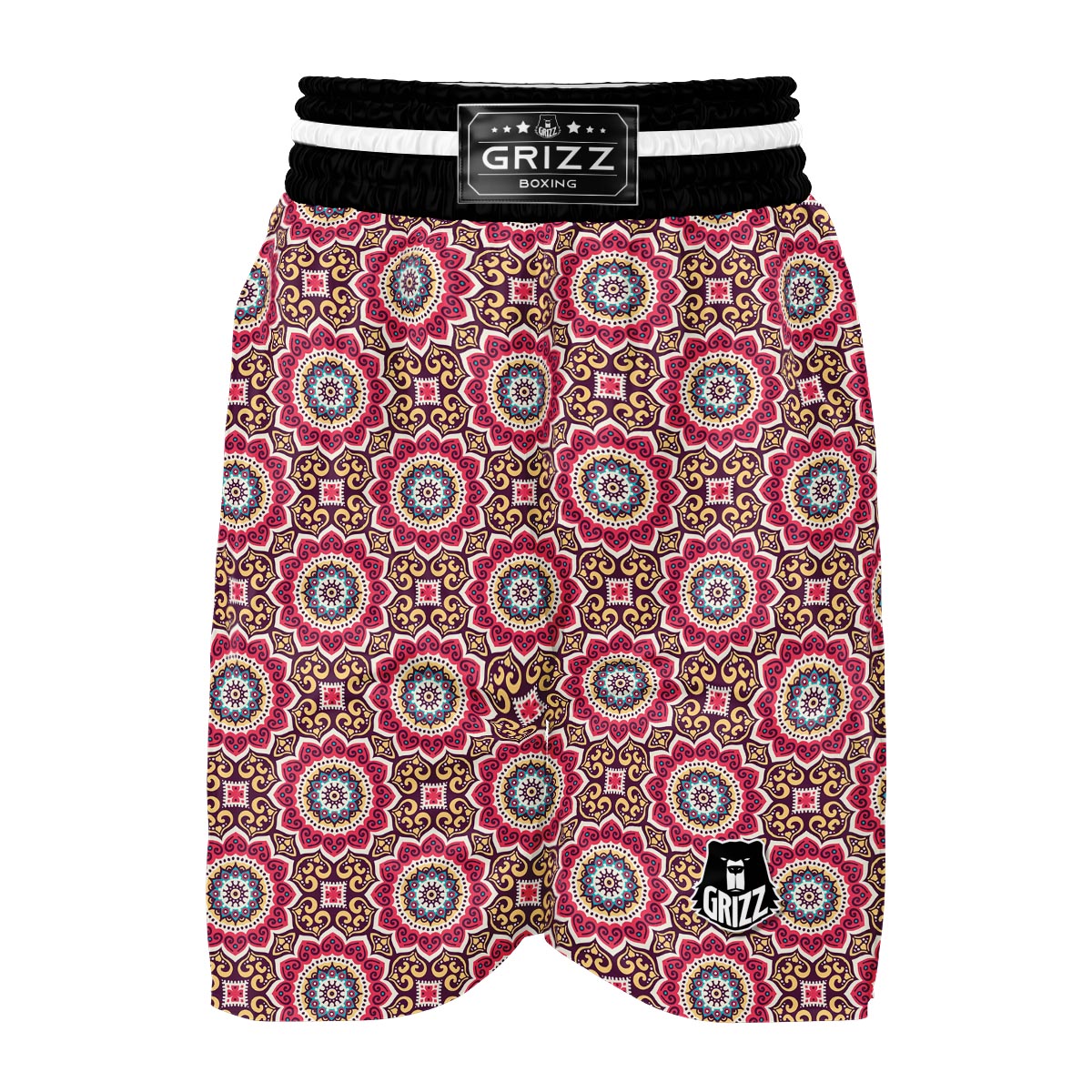 Mandala Boho Bohemian Pattern Print Boxing Shorts-grizzshop
