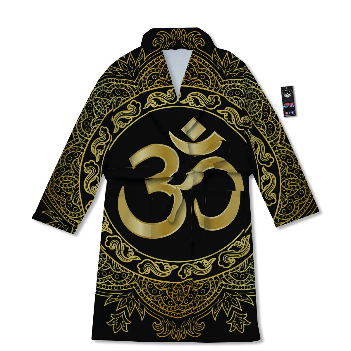 Mandala Boho Om Print Bathrobe-grizzshop
