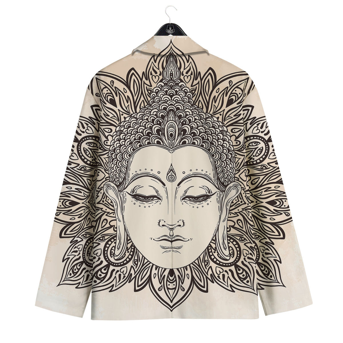 Mandala Buddha Beige Print Men's Sport Coat-grizzshop