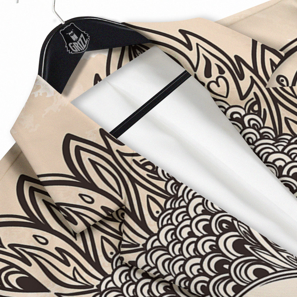 Mandala Buddha Beige Print Men's Sport Coat-grizzshop