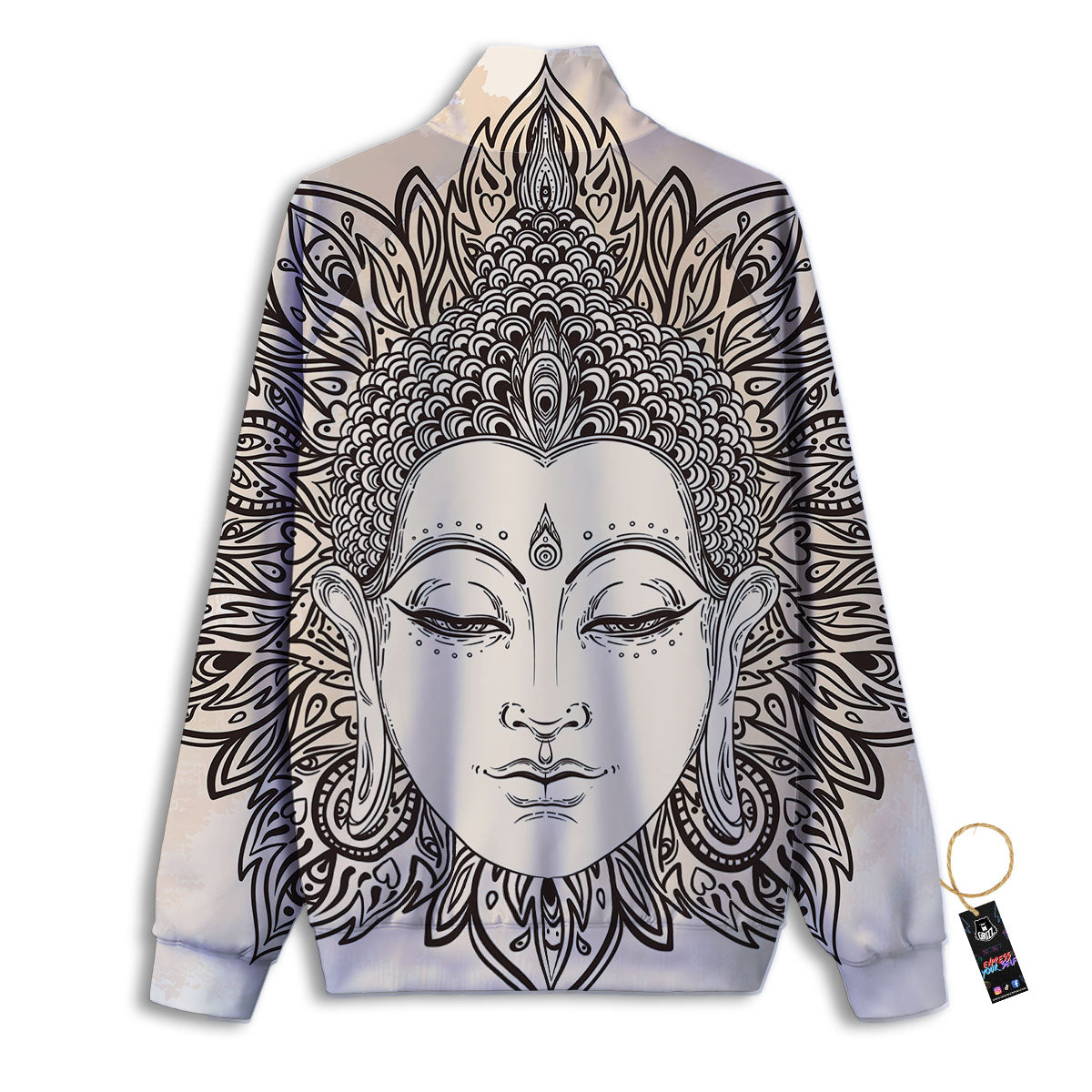 Mandala Buddha Beige Print Track Jacket-grizzshop
