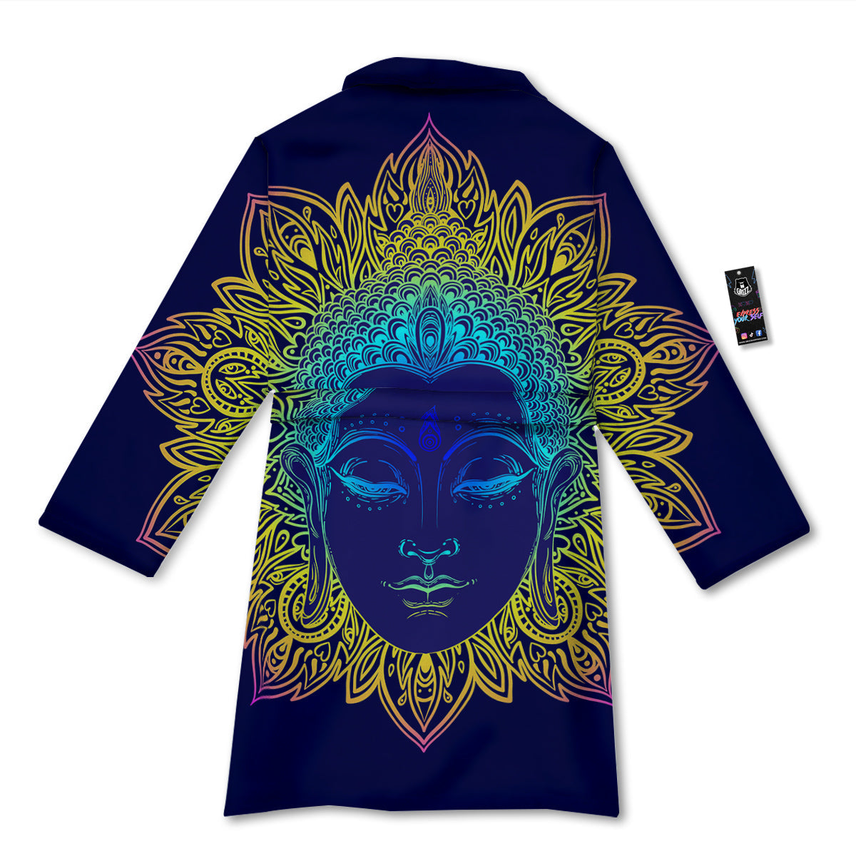 Mandala Buddha Colorful Print Bathrobe-grizzshop