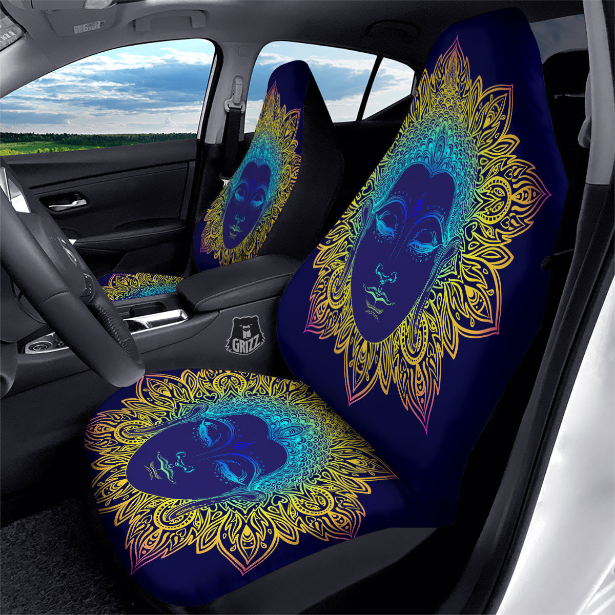 Mandala Buddha Colorful Print Car Seat Covers-grizzshop