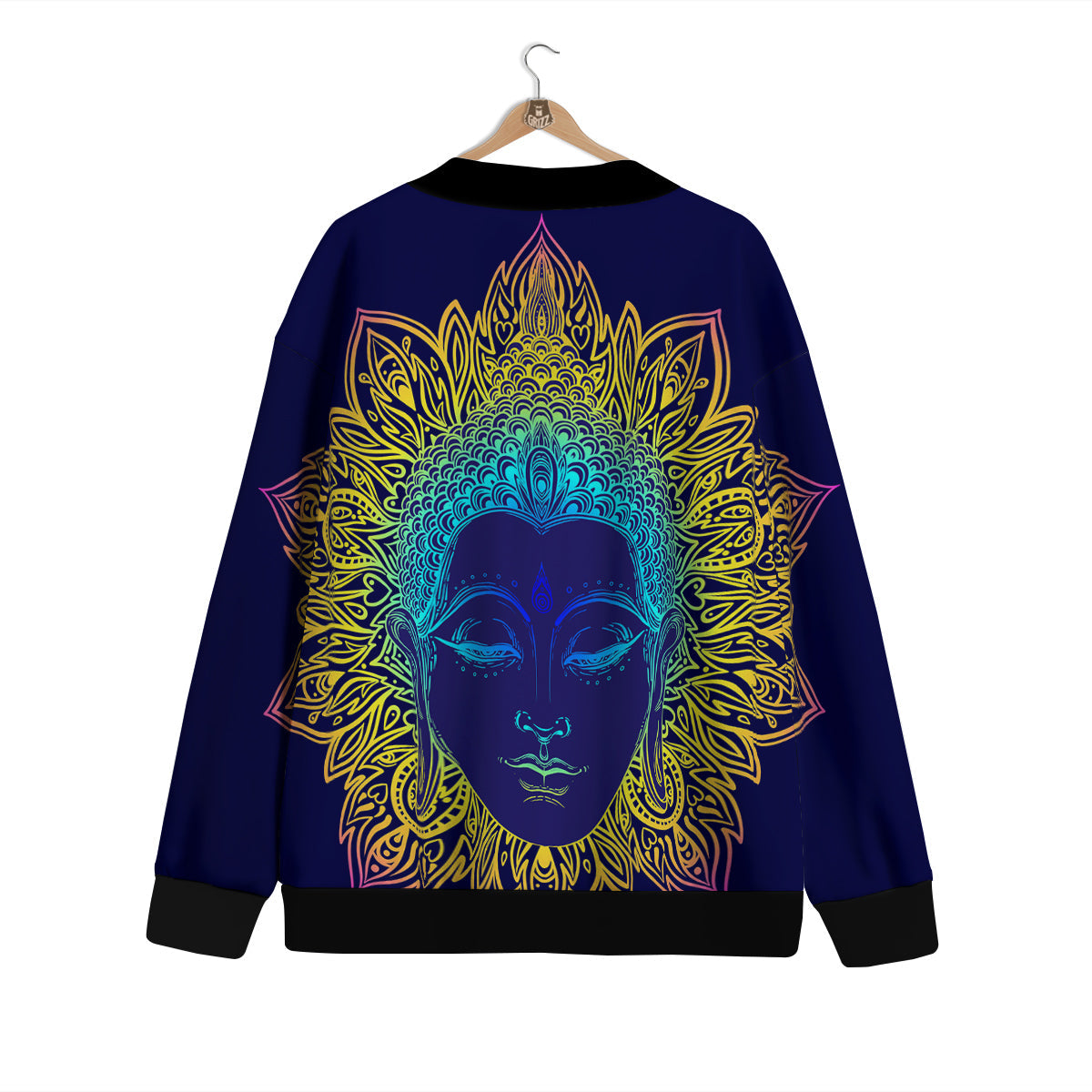 Mandala Buddha Colorful Print Cardigan-grizzshop