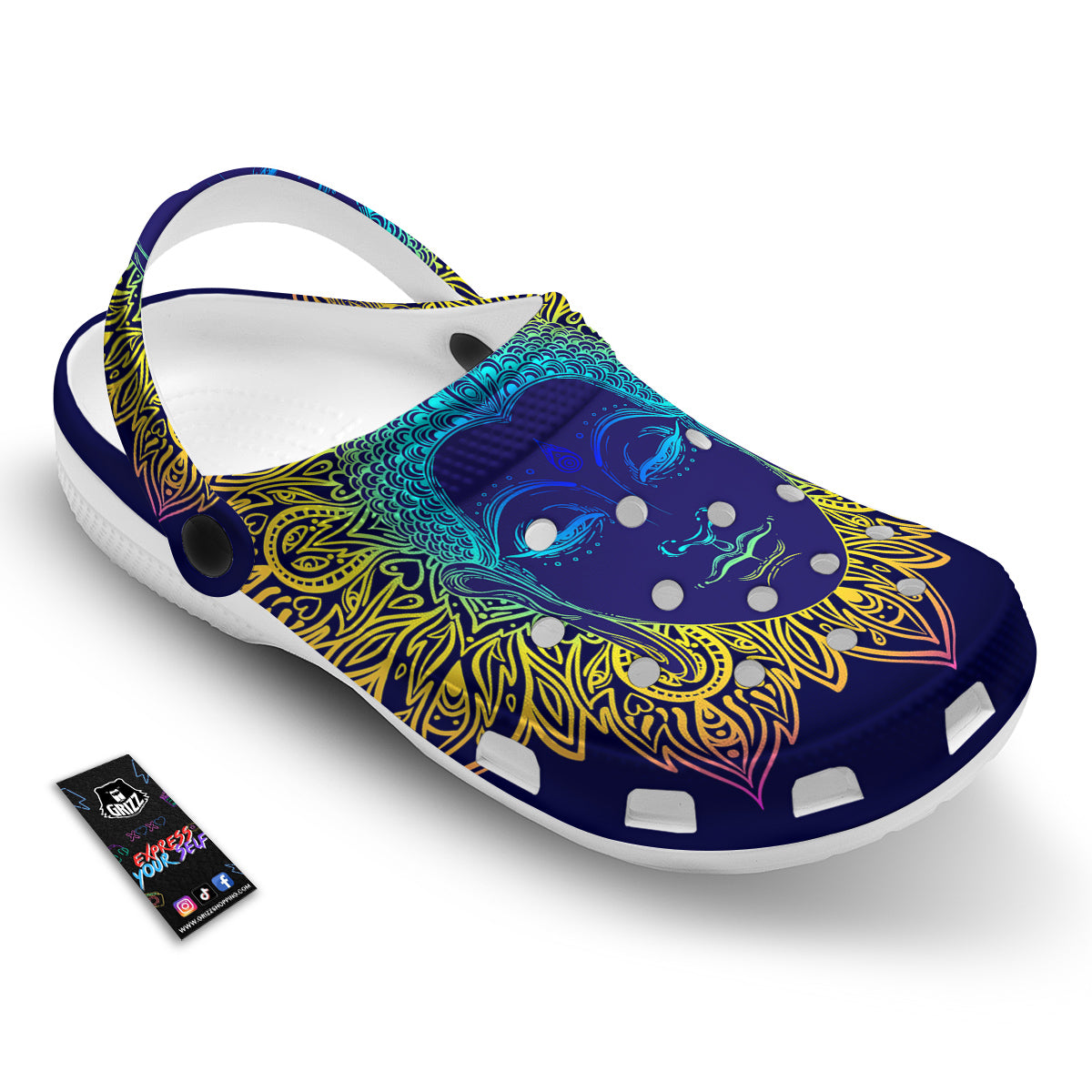Mandala Buddha Colorful Print Clog-grizzshop
