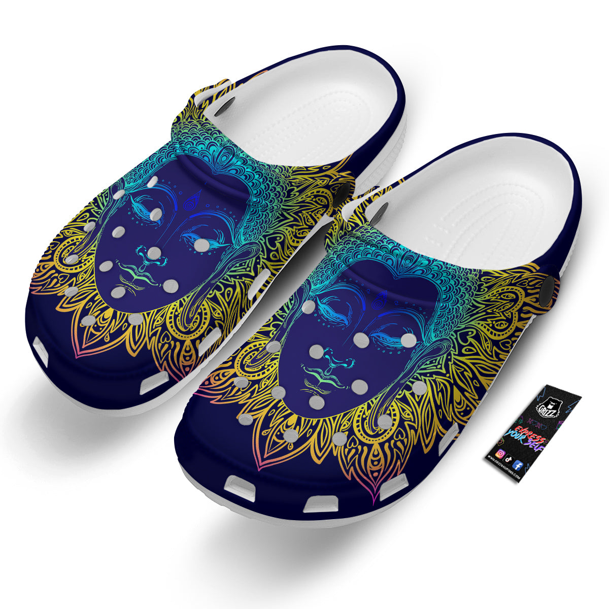 Mandala Buddha Colorful Print Clog-grizzshop