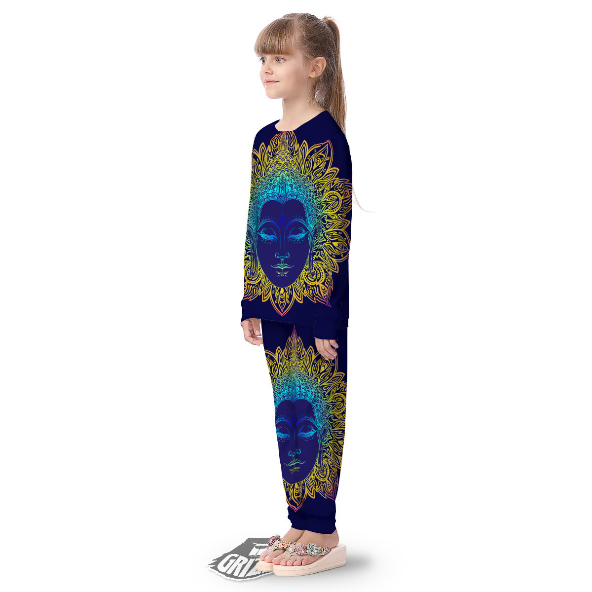 Mandala Buddha Colorful Print Kid's Pajamas-grizzshop