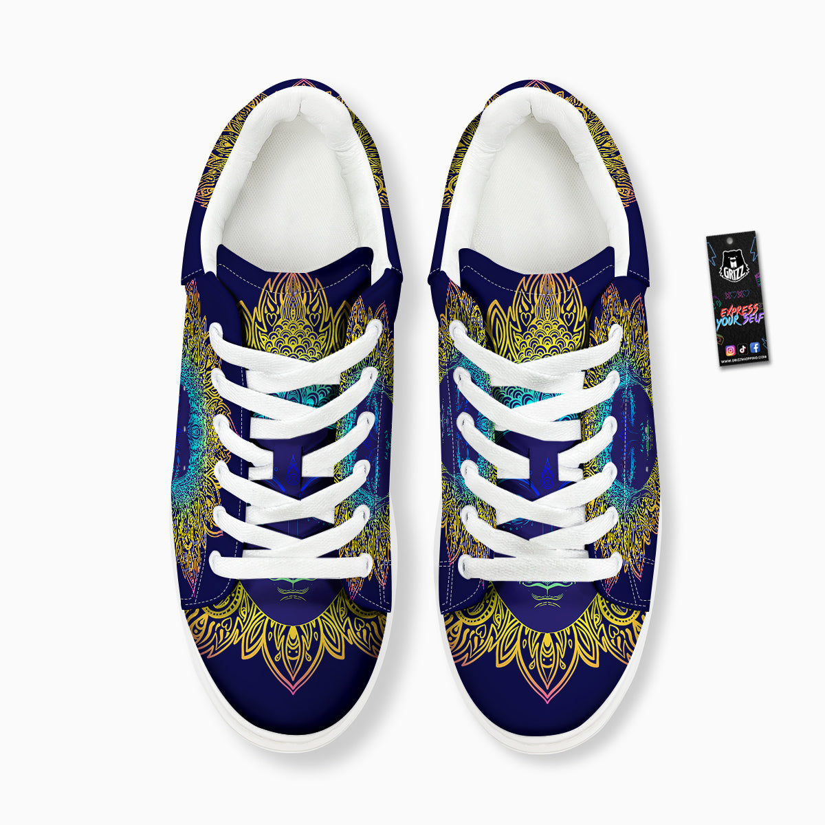 Mandala Buddha Colorful Print Platform Shoes-grizzshop