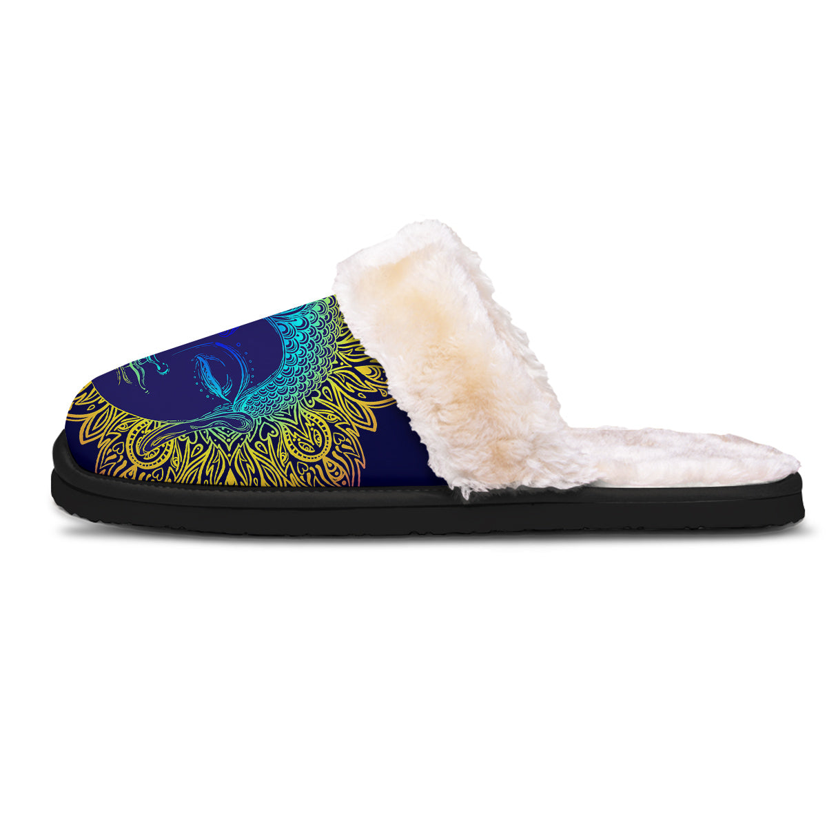 Mandala Buddha Colorful Print Slippers-grizzshop