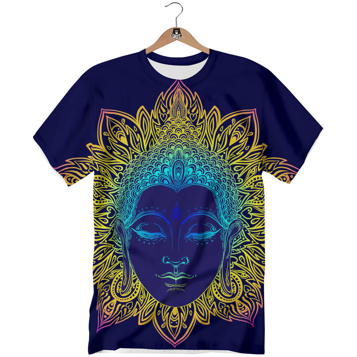 Mandala Buddha Colorful Print T-Shirt-grizzshop