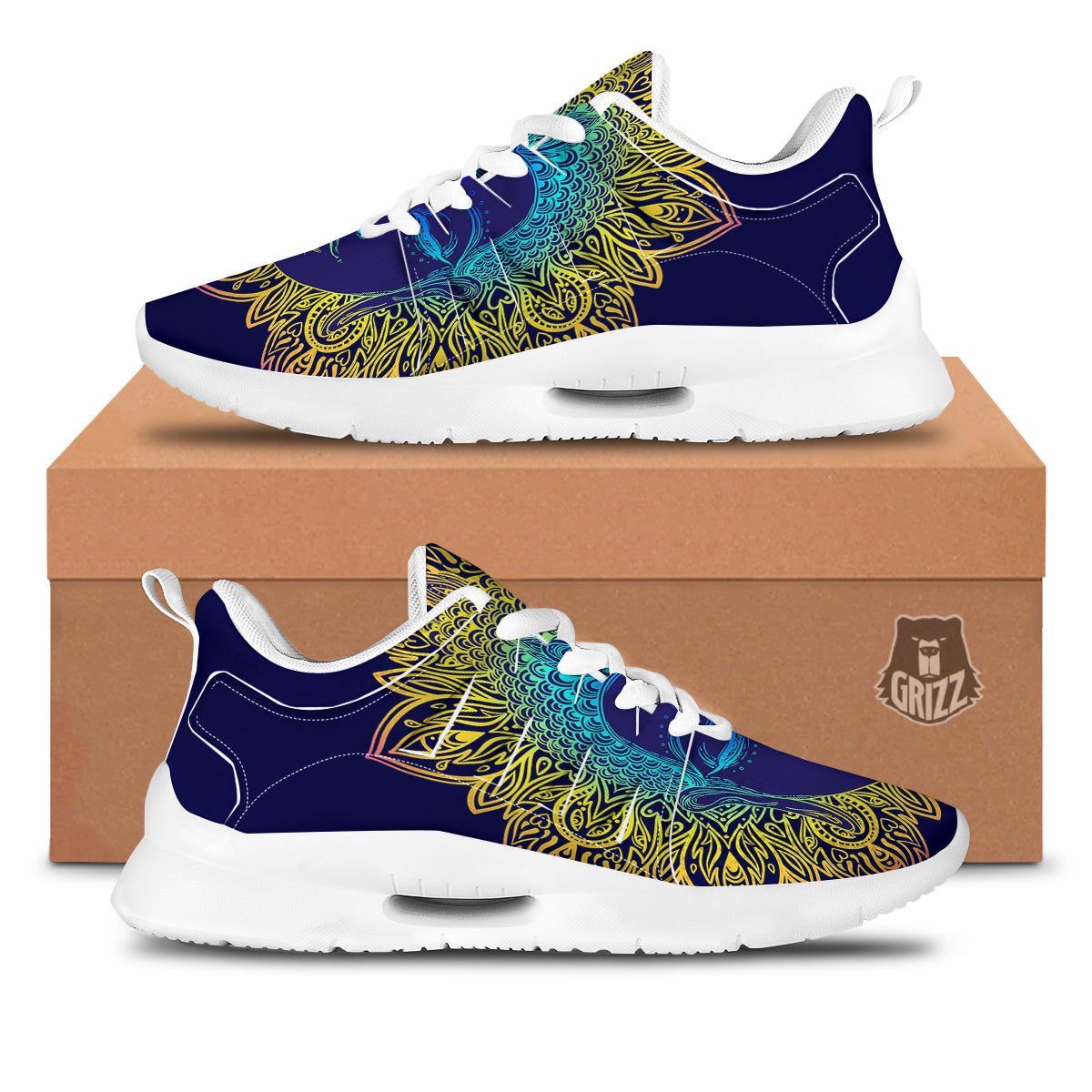 Mandala Buddha Colorful Print Tennis Shoes-grizzshop
