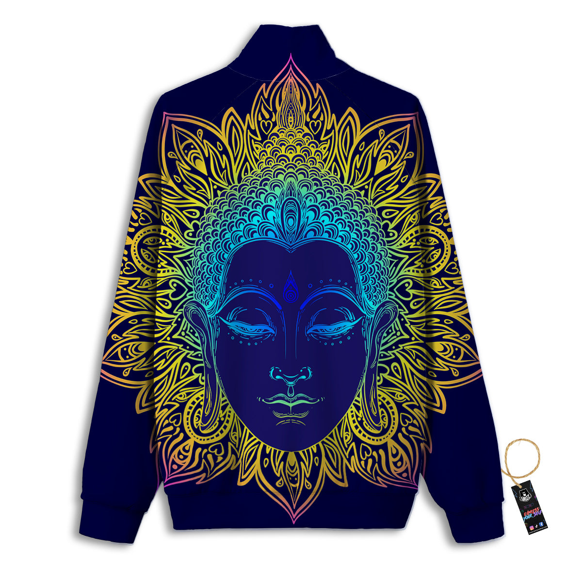 Mandala Buddha Colorful Print Track Jacket-grizzshop