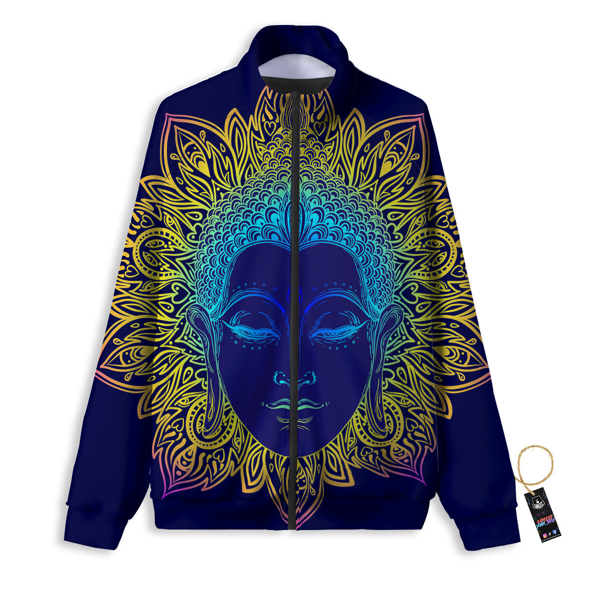 Mandala Buddha Colorful Print Track Jacket-grizzshop