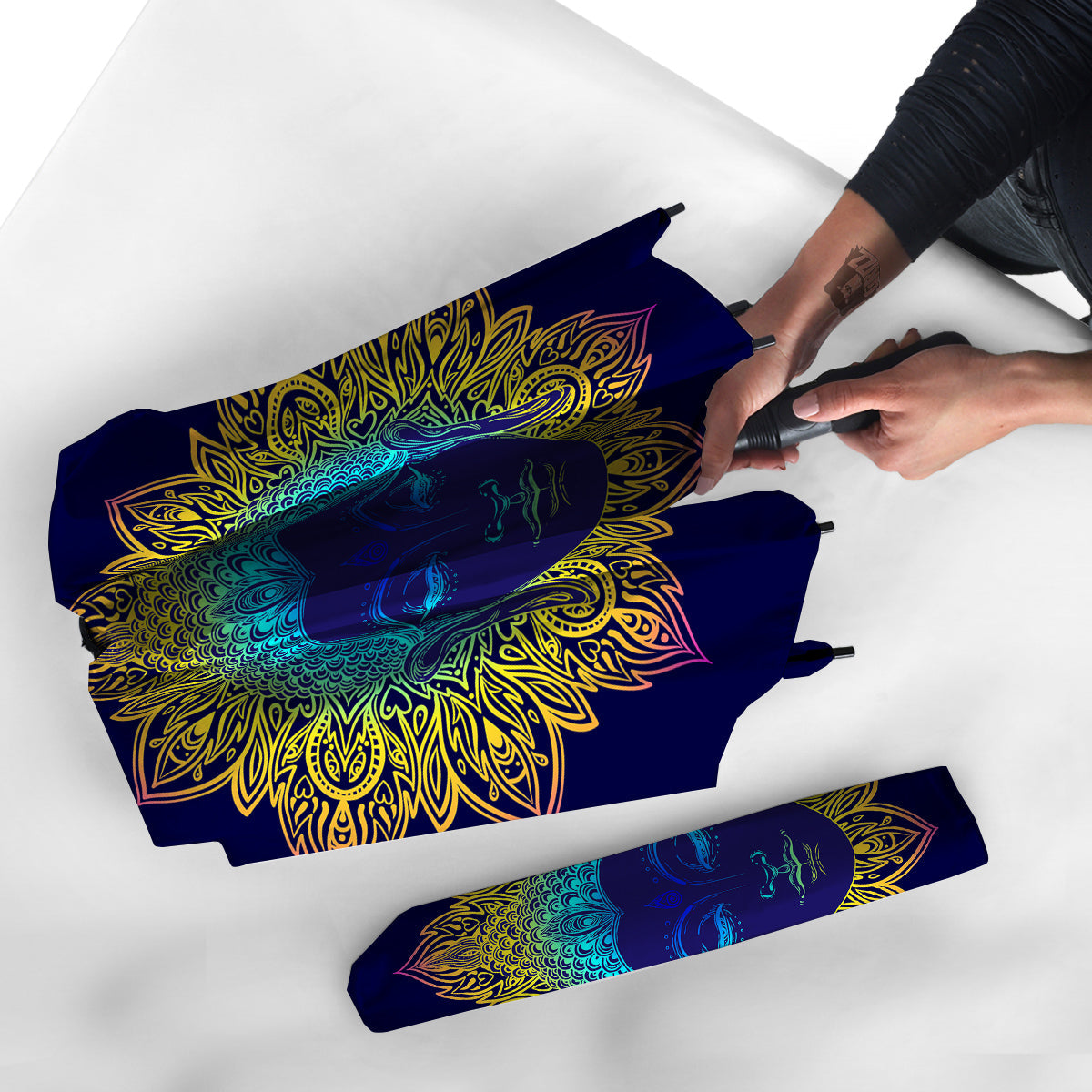 Mandala Buddha Colorful Print Umbrella-grizzshop
