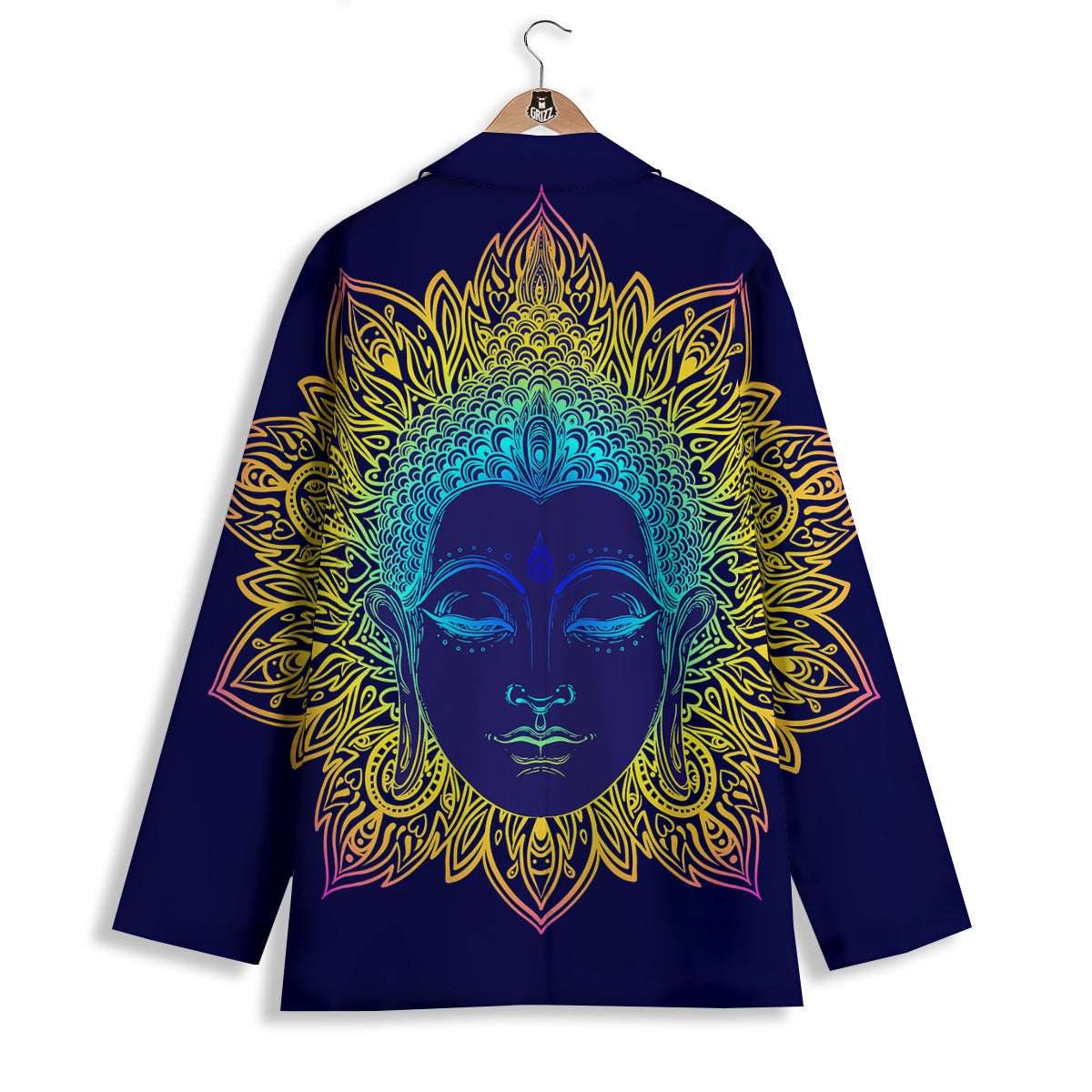 Mandala Buddha Colorful Print Women's Blazer-grizzshop