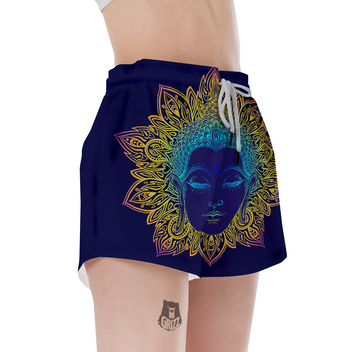 Mandala Buddha Colorful Print Women's Shorts-grizzshop
