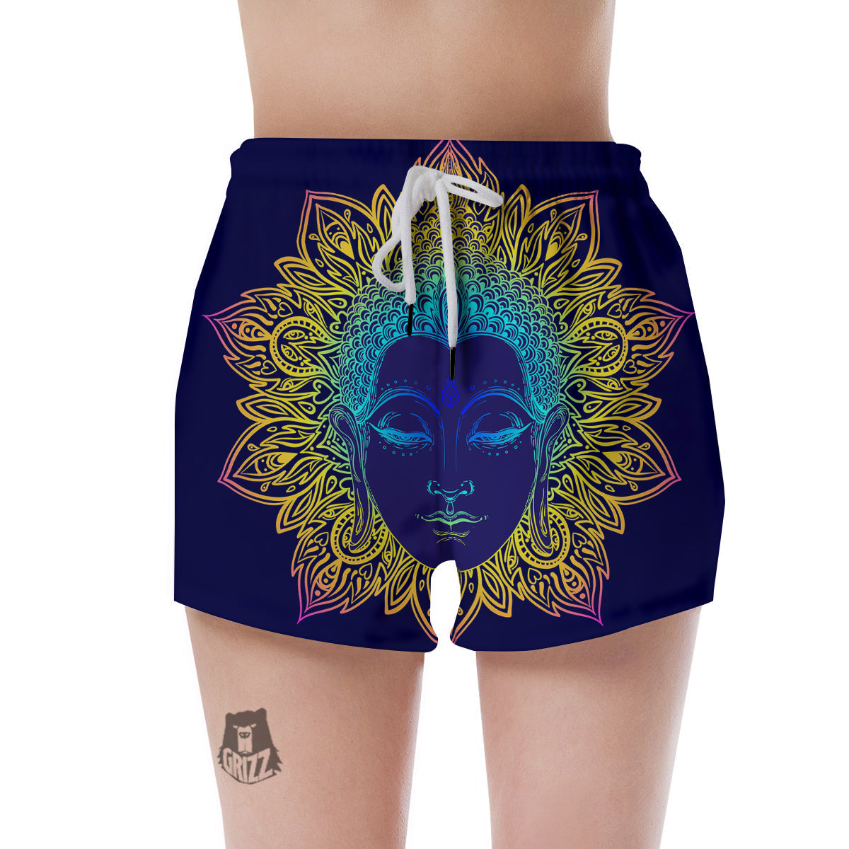 Mandala Buddha Colorful Print Women's Shorts-grizzshop