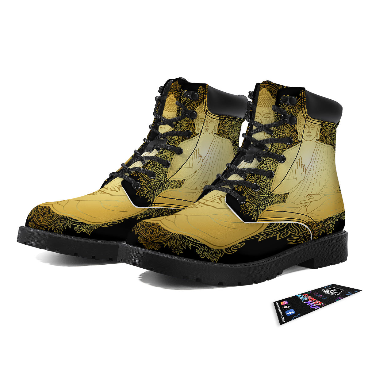 Mandala Buddha Statue Print Boots-grizzshop