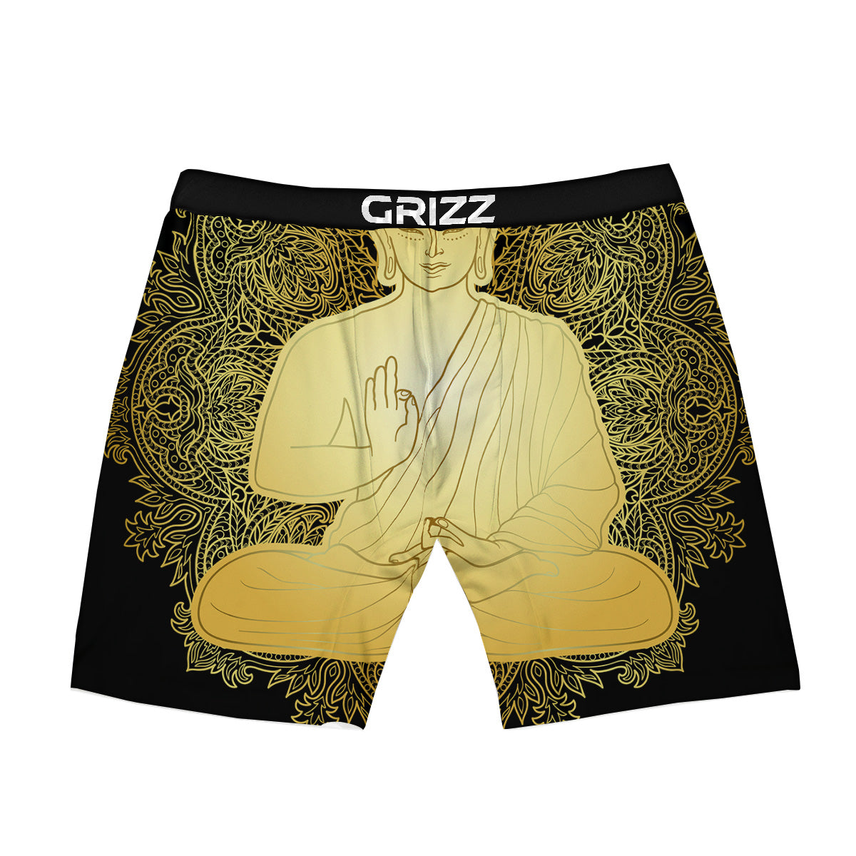 Mandala Buddha Statue Print Boxer Briefs-grizzshop