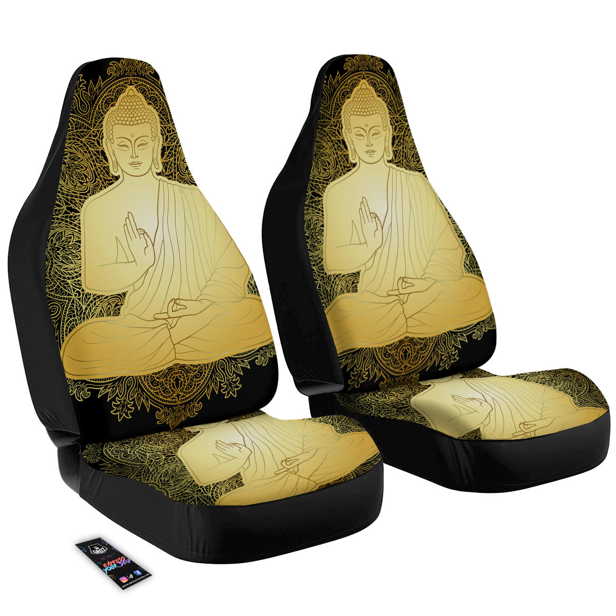 Mandala Buddha Statue Print Car Seat Covers-grizzshop