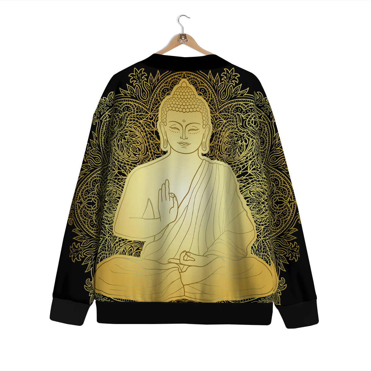 Mandala Buddha Statue Print Cardigan-grizzshop