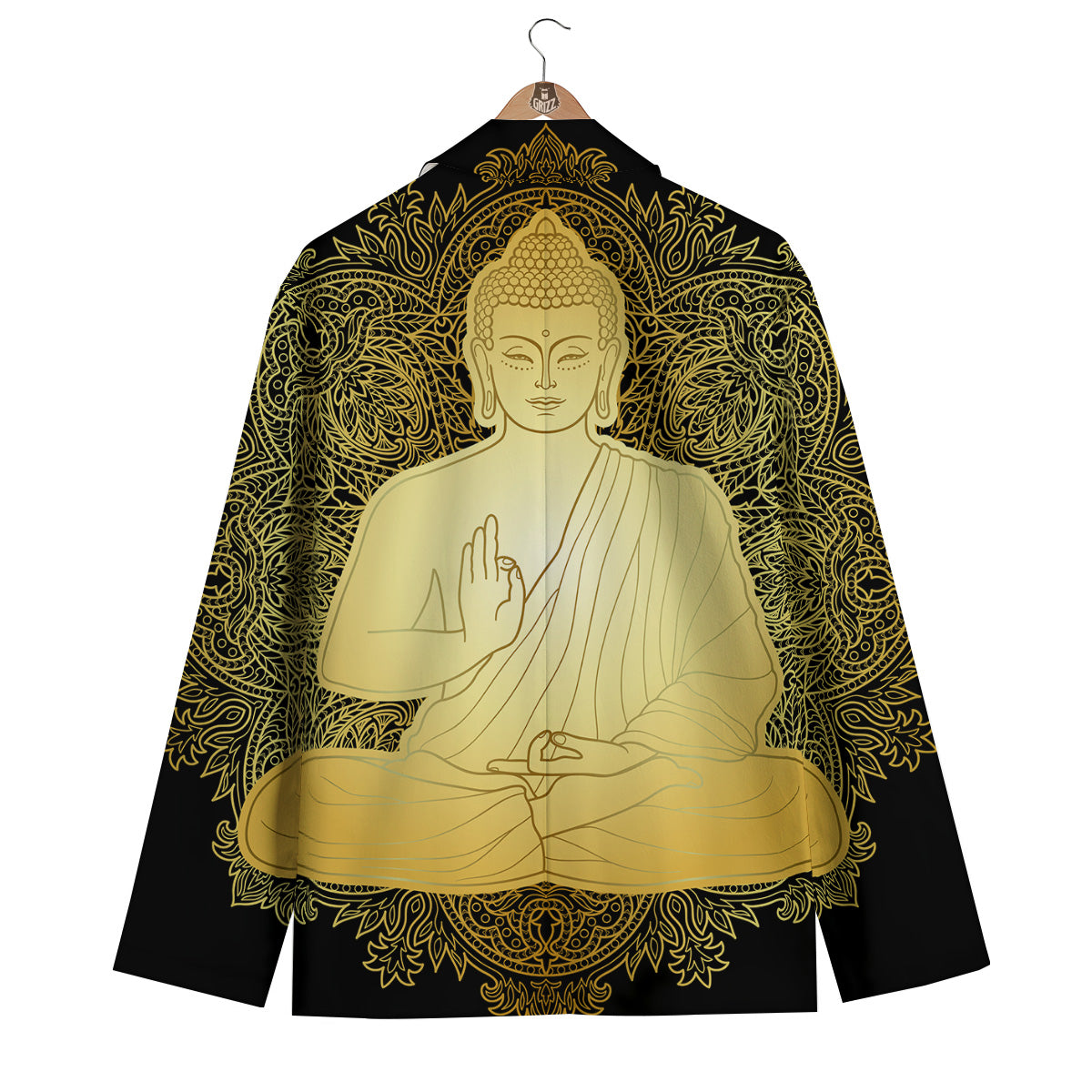 Mandala Buddha Statue Print Men's Blazer-grizzshop