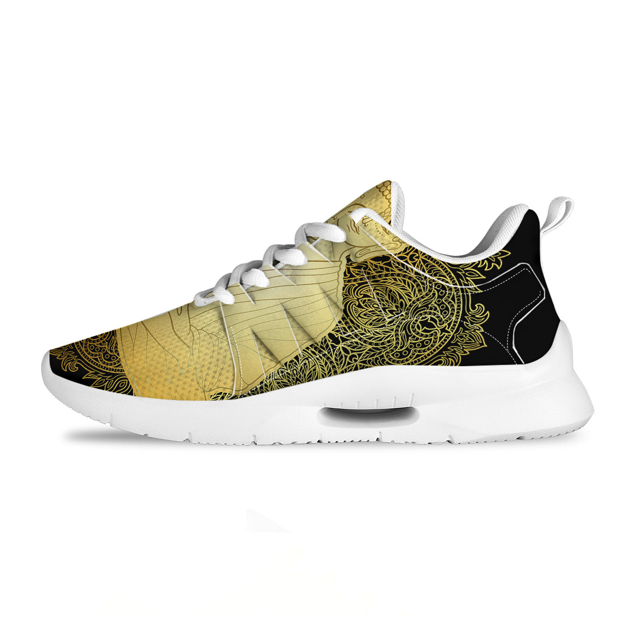 Mandala Buddha Statue Print Tennis Shoes-grizzshop