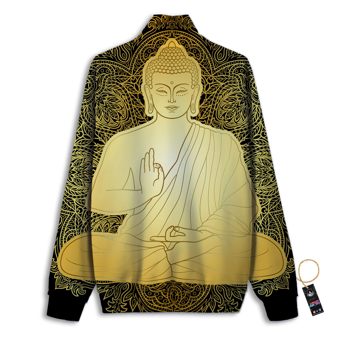 Mandala Buddha Statue Print Track Jacket-grizzshop