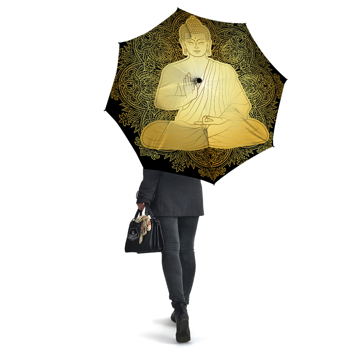 Mandala Buddha Statue Print Umbrella-grizzshop