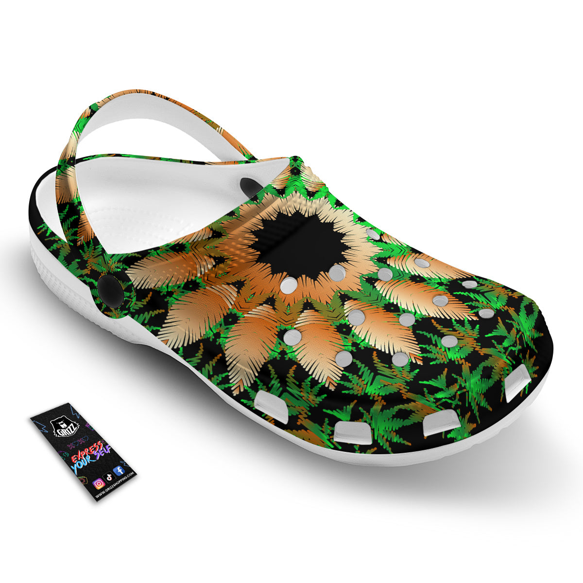 Mandala Cannabis Leaf Print Clog-grizzshop