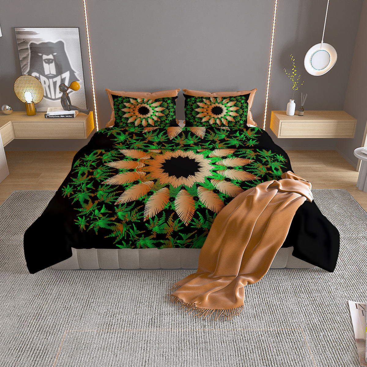 Leo Cute Cartoon Print Pattern Duvet Cover Bedding Set