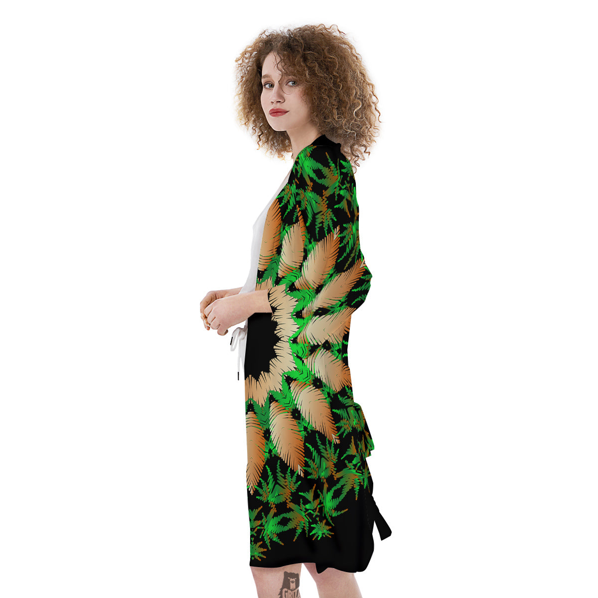 Mandala Cannabis Leaf Print Kimono-grizzshop