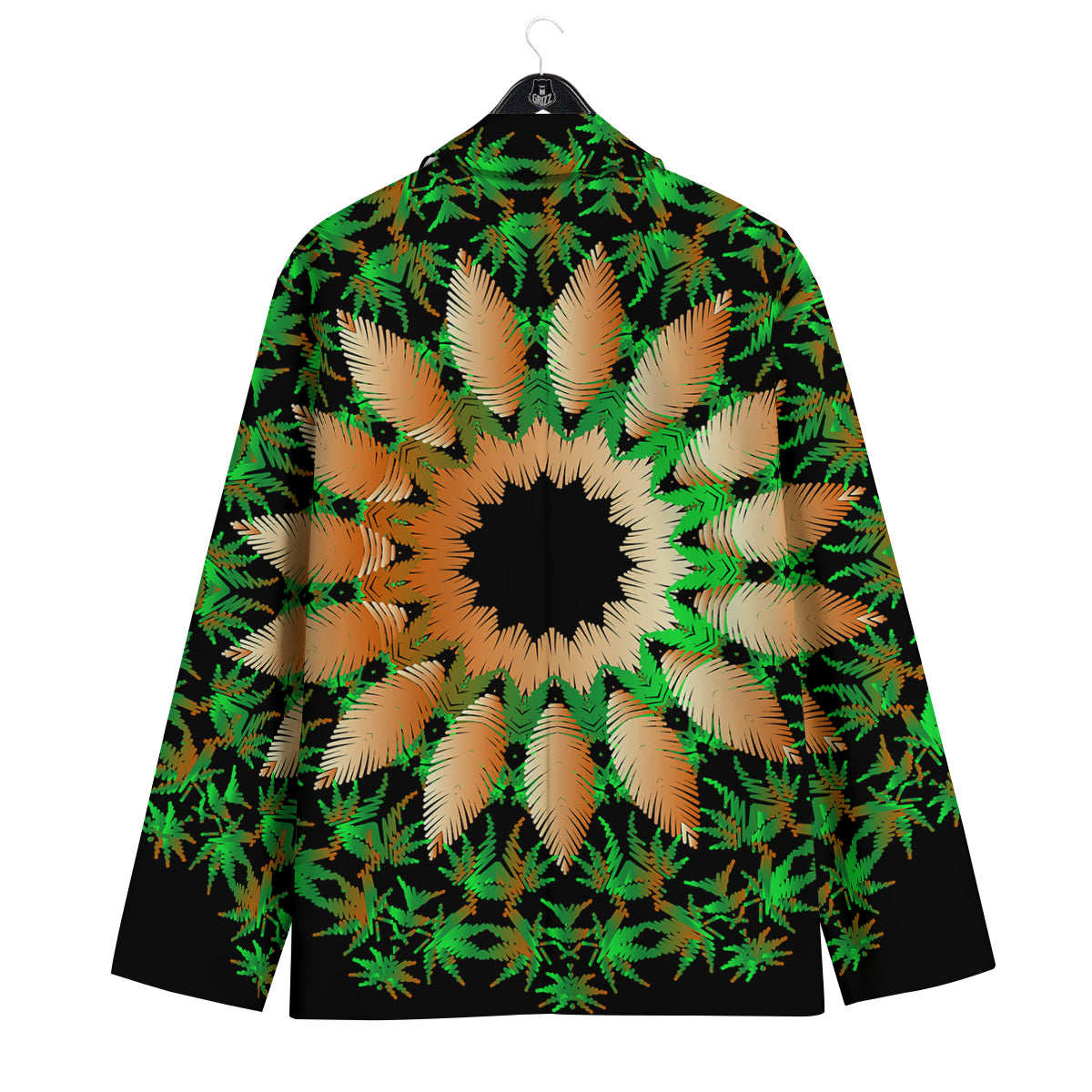 Mandala Cannabis Leaf Print Men's Sport Coat-grizzshop