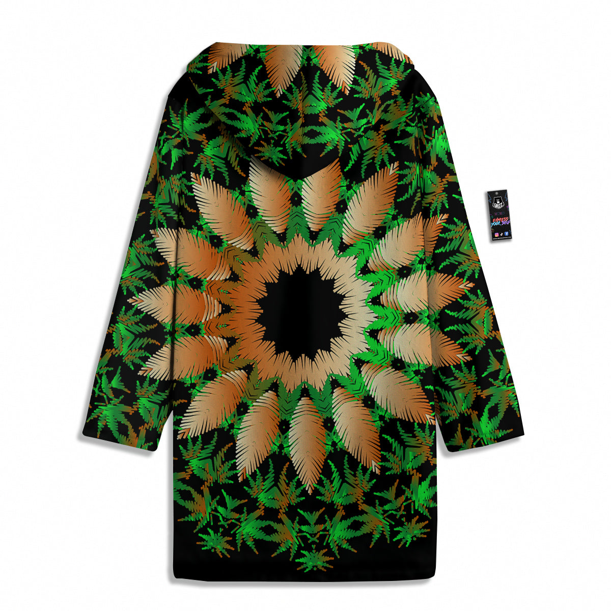 Mandala Cannabis Leaf Print Men's Windbreaker Jacket-grizzshop