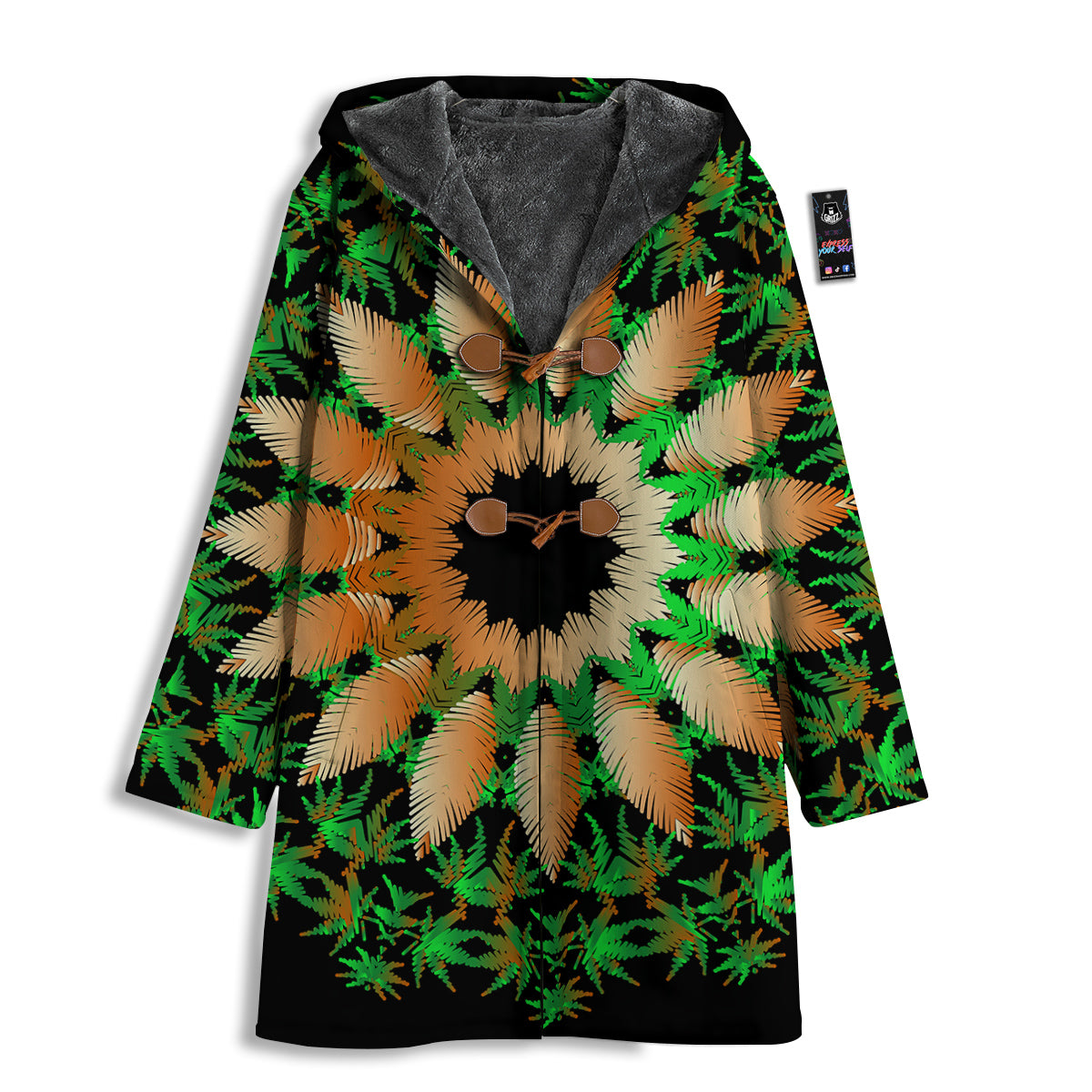 Mandala Cannabis Leaf Print Men's Windbreaker Jacket-grizzshop