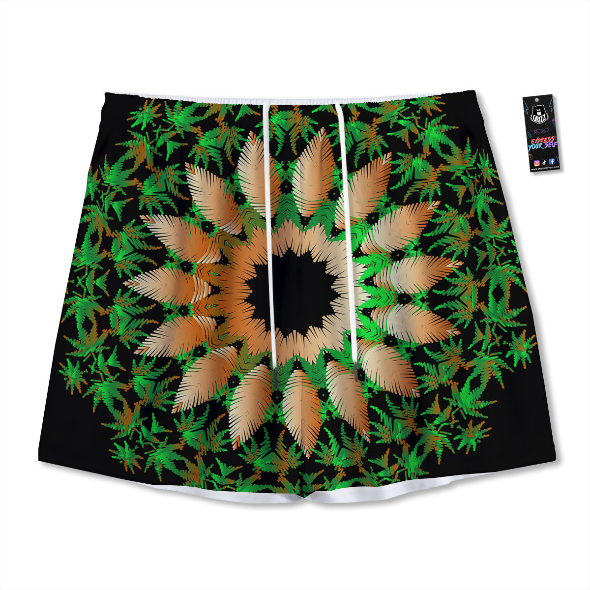 Leo Cute Cartoon Print Pattern Mesh Shorts
