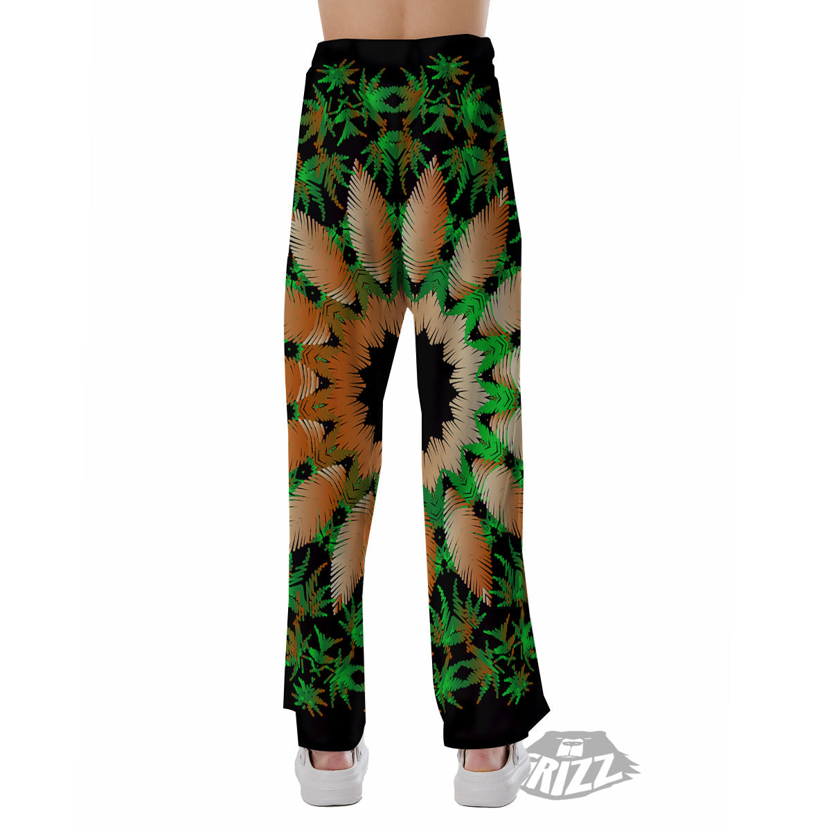 Mandala Cannabis Leaf Print Pajama Pants-grizzshop