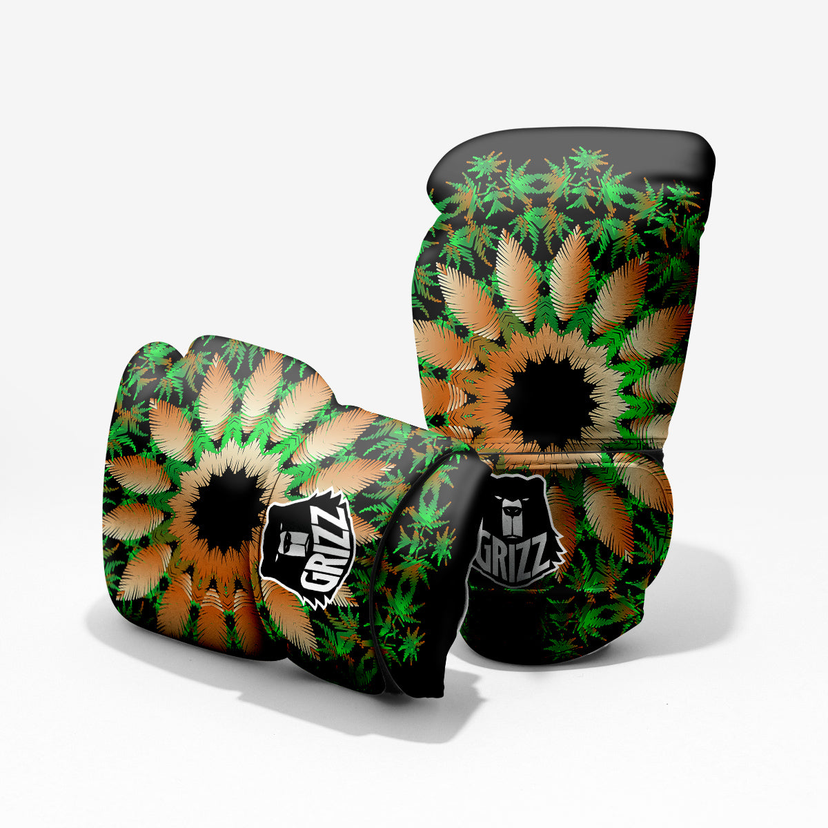 Mandala Cannabis Leaf Print Pro Boxing Glove