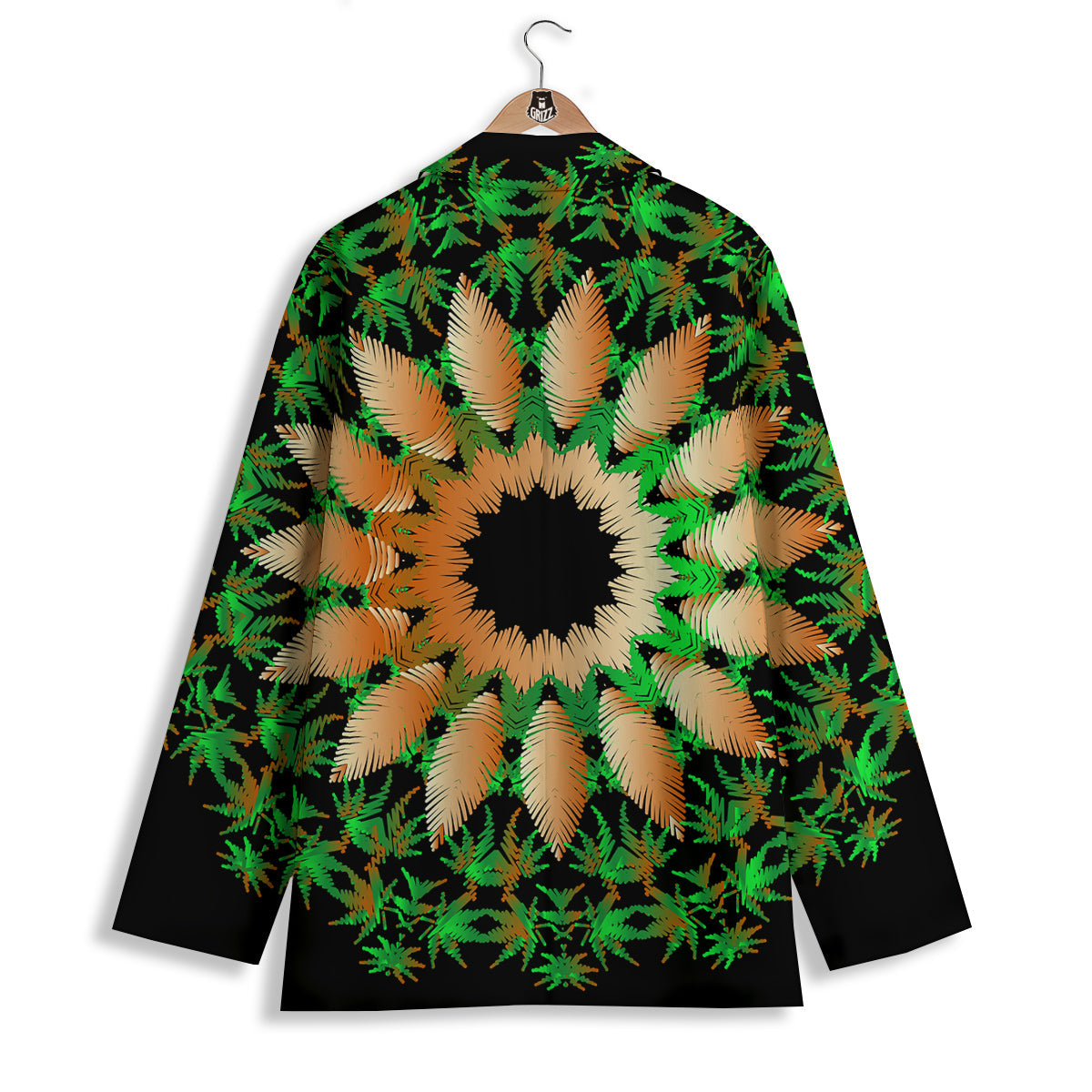 Mandala Cannabis Leaf Print Women's Blazer-grizzshop
