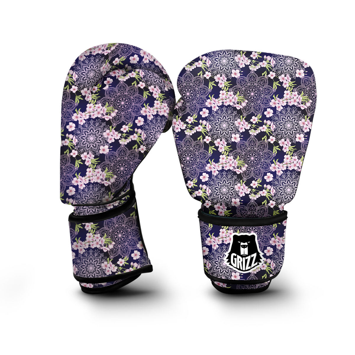 Mandala Cherry Blossom Boxing Gloves-grizzshop