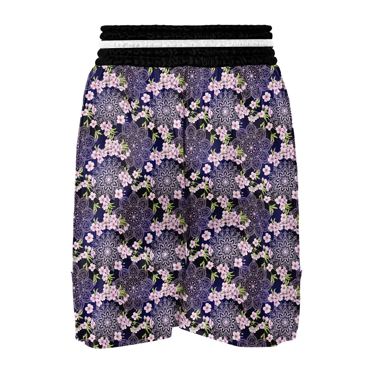 Mandala Cherry Blossom Boxing Shorts-grizzshop