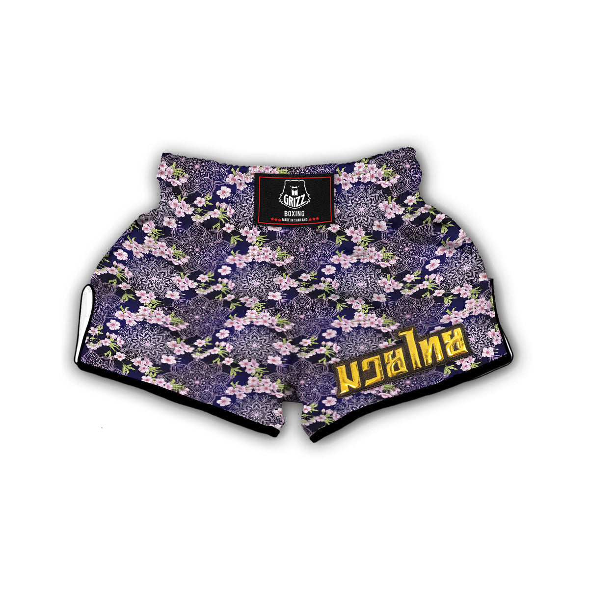 Mandala Cherry Blossom Muay Thai Boxing Shorts-grizzshop