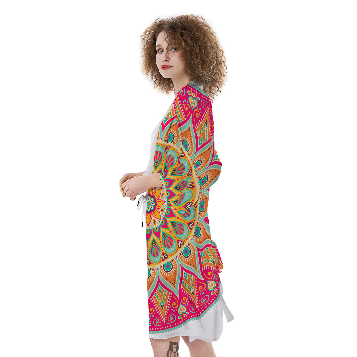 Mandala Circle Colorful Print Kimono-grizzshop