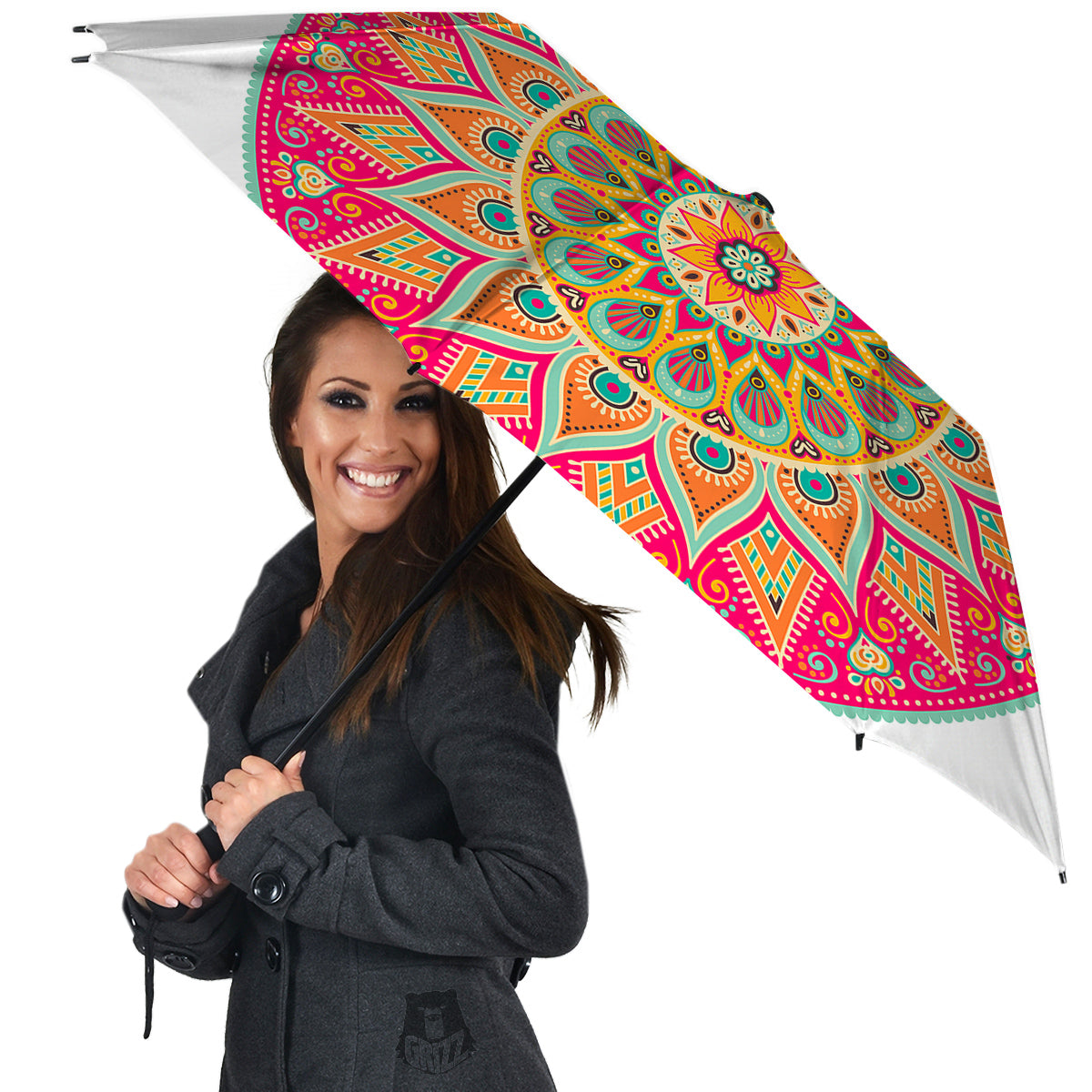 Mandala Circle Colorful Print Umbrella-grizzshop