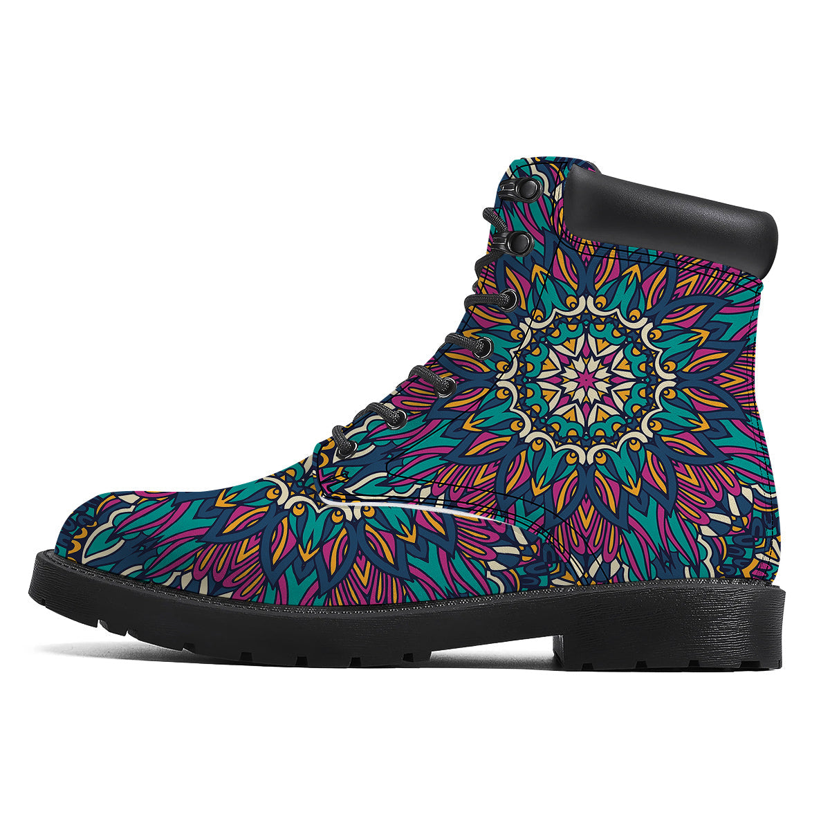 Mandala Coloful Print Boots-grizzshop