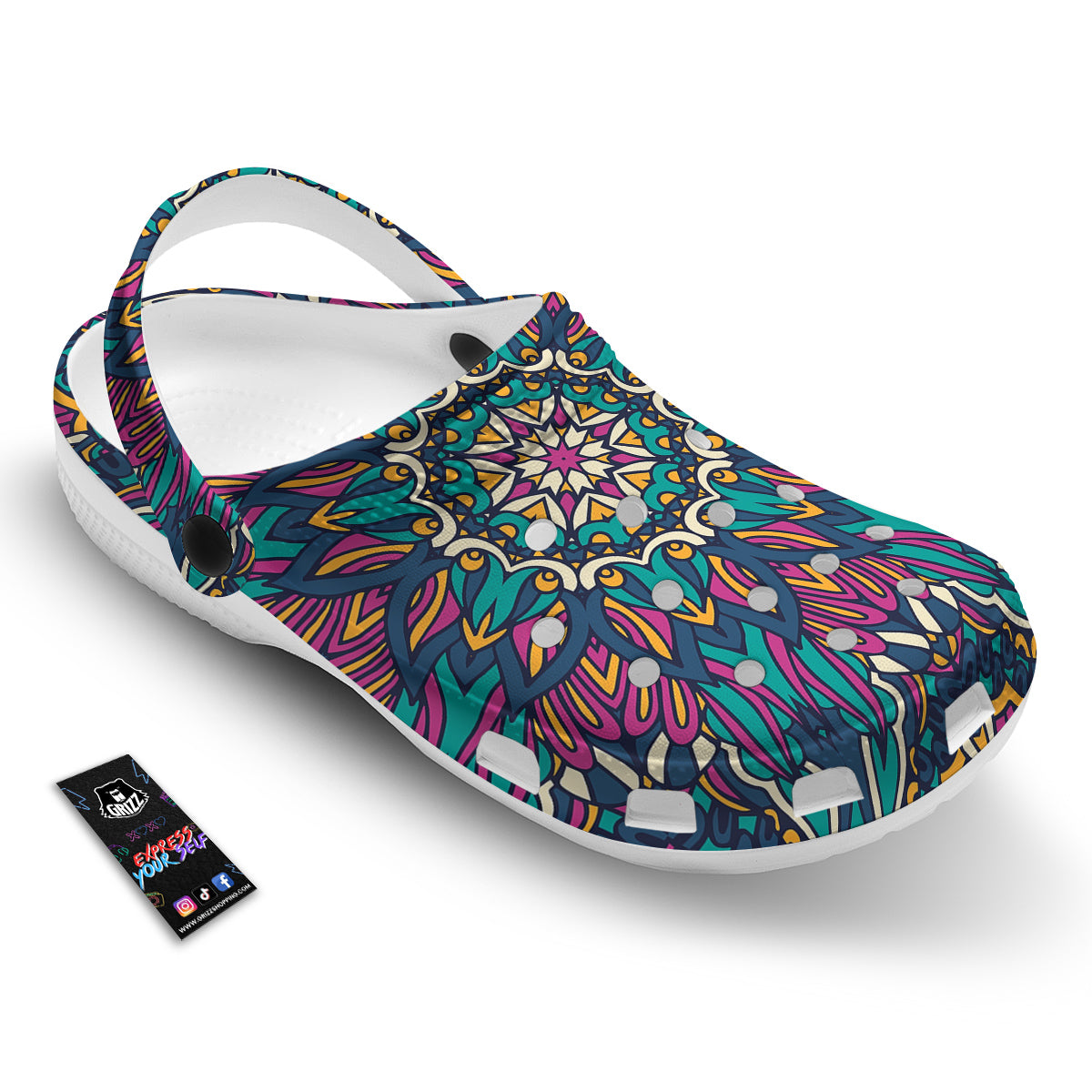 Mandala Coloful Print Clog-grizzshop